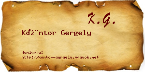 Kántor Gergely névjegykártya